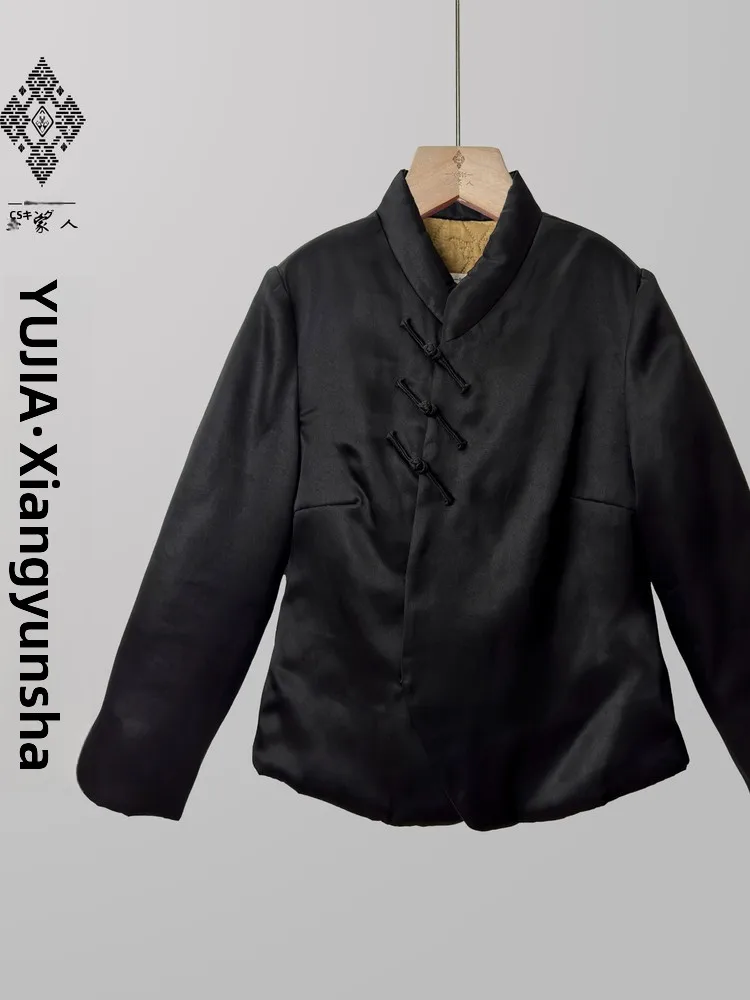 

Зимняя верхняя одежда Thiened, шелковая атласная шерстяная внутренняя традиционная китайская женская куртка Yuhua Fly Menge He