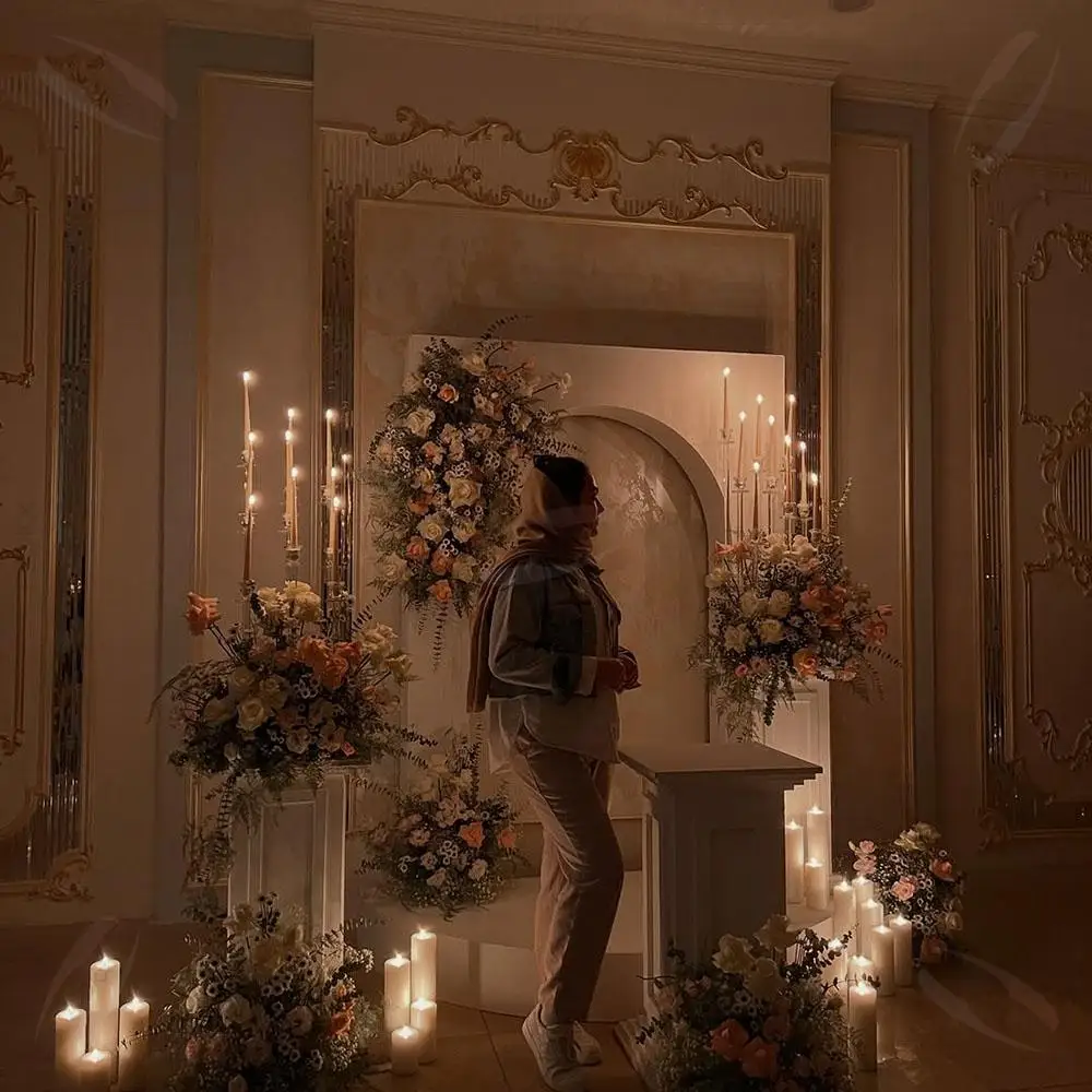 

FSDKX Duarable Pvc backdrop in arch shape PVC white Acrylic board Wedding Event Decoration Decor