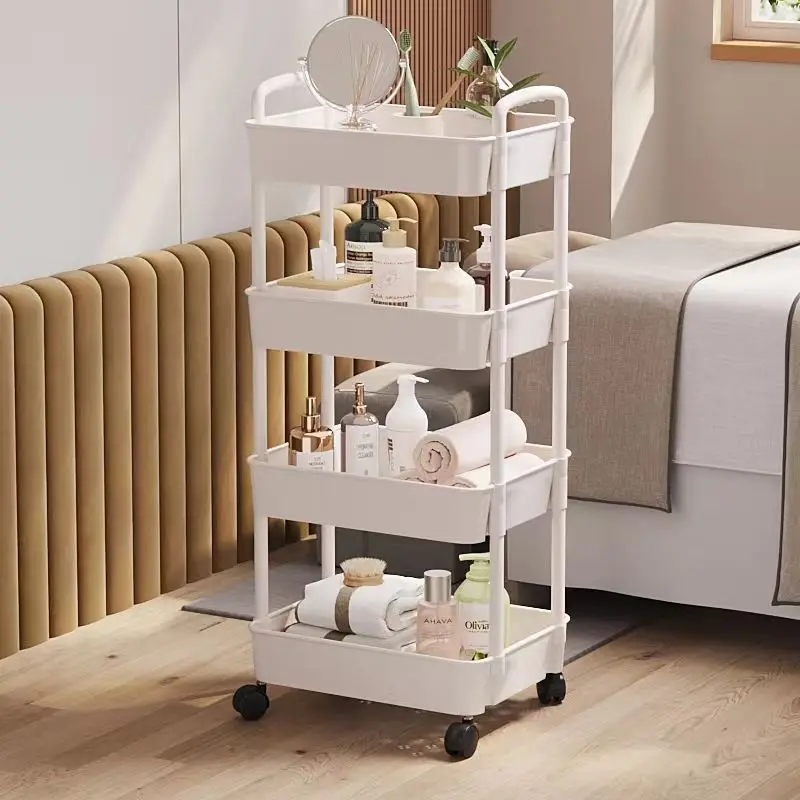 

3/4Layer Bathroom Storage Organizer Shelf Organizer Living Room Shelf Multi-functional and Multi-scenario Trolley Corner Shelves