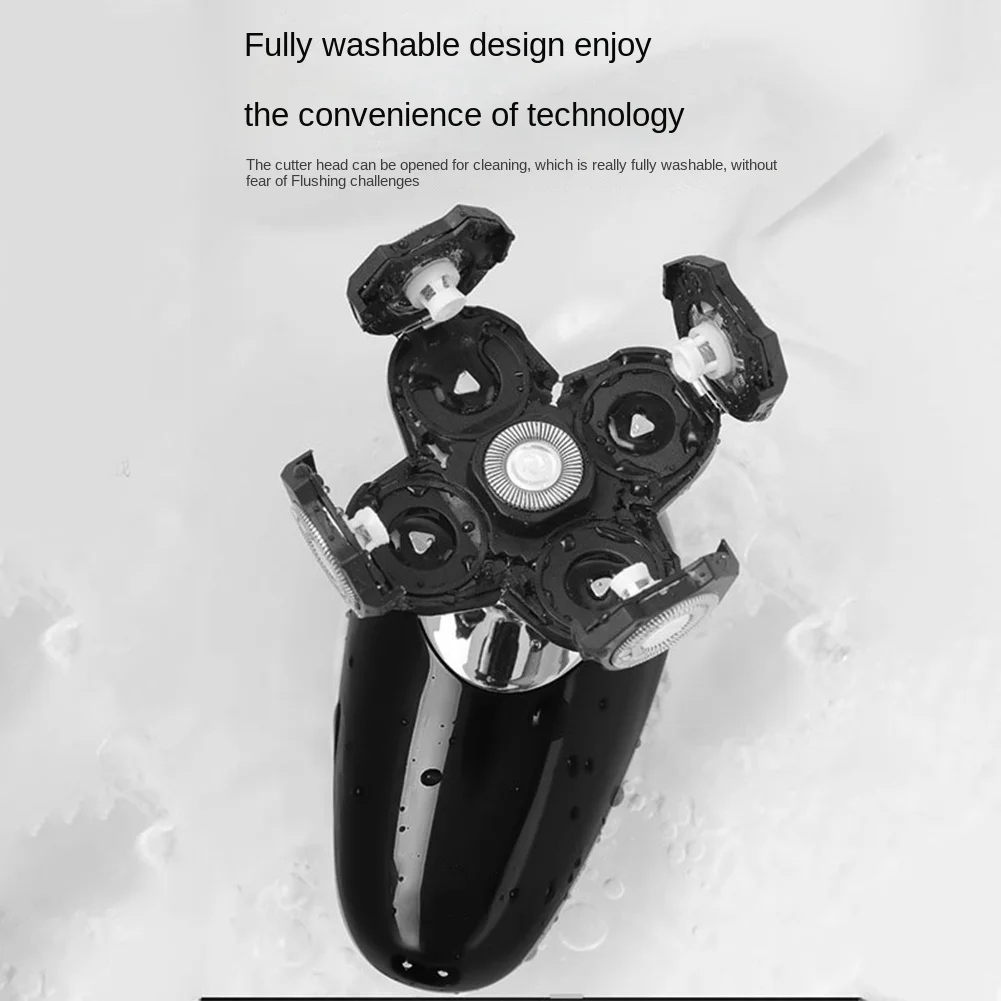 มีดโกนหนวดไฟฟ้าสําหรับผู้ชายหัวล้านเครื่องโกนหนวดจอแสดงผล LED จมูกผม Beard Trimmer Clippers แปรงทําความสะอาดผิวหน้า 2 ชิ้น