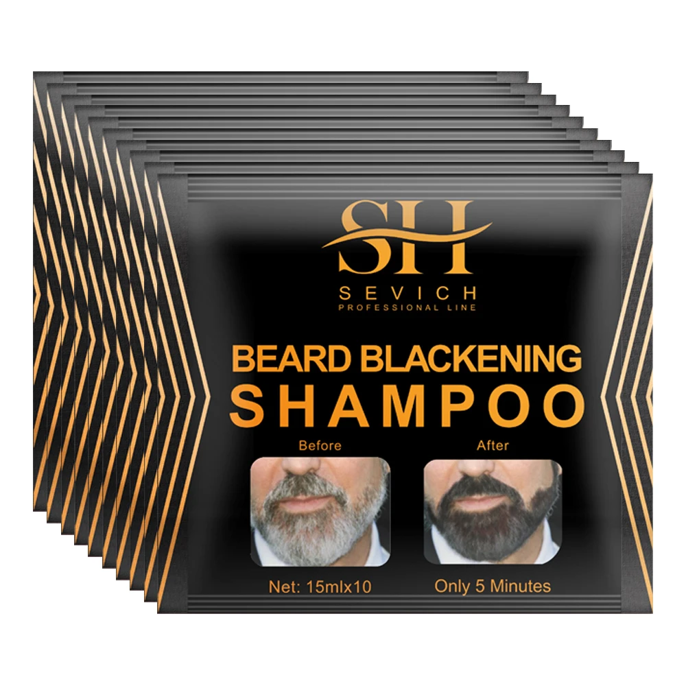 5-20PCS Natural Hair Dye Black Coloring Beard Shampoo 5 Minutes Men Efficient Blackening Beard Shampoo Repair Faster Dye Black