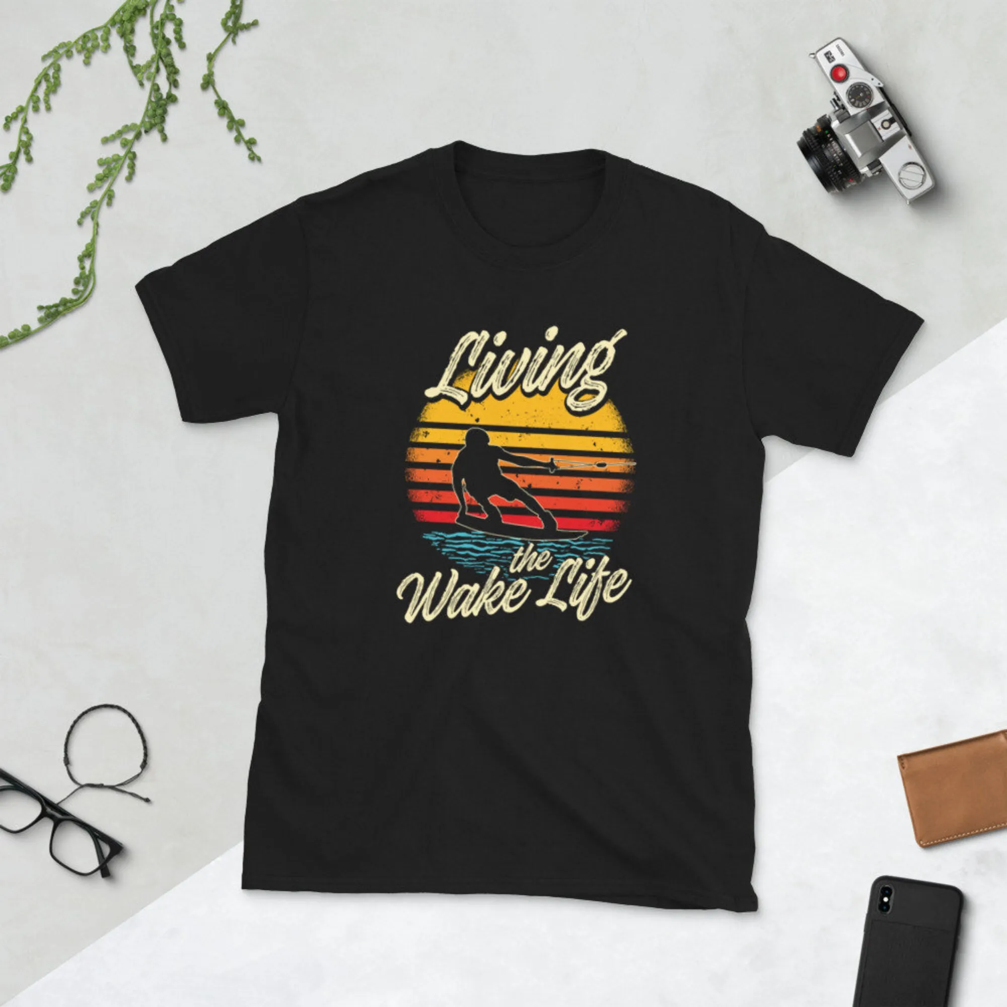 Living The Wake Life I Wakeboarder T Shirt