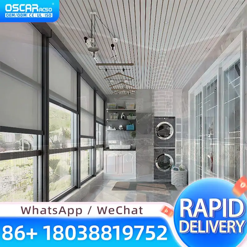 Motorized Outdoor Wifi External Transparent Blinds for Patio Balcony Garden Rolling Blind