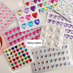 3D Faux Crystal Heart Sticker Self-Adhesive Easy To Apply Perfect Shining Sticker For Child DIY Scrapbooking Journaling Supply
