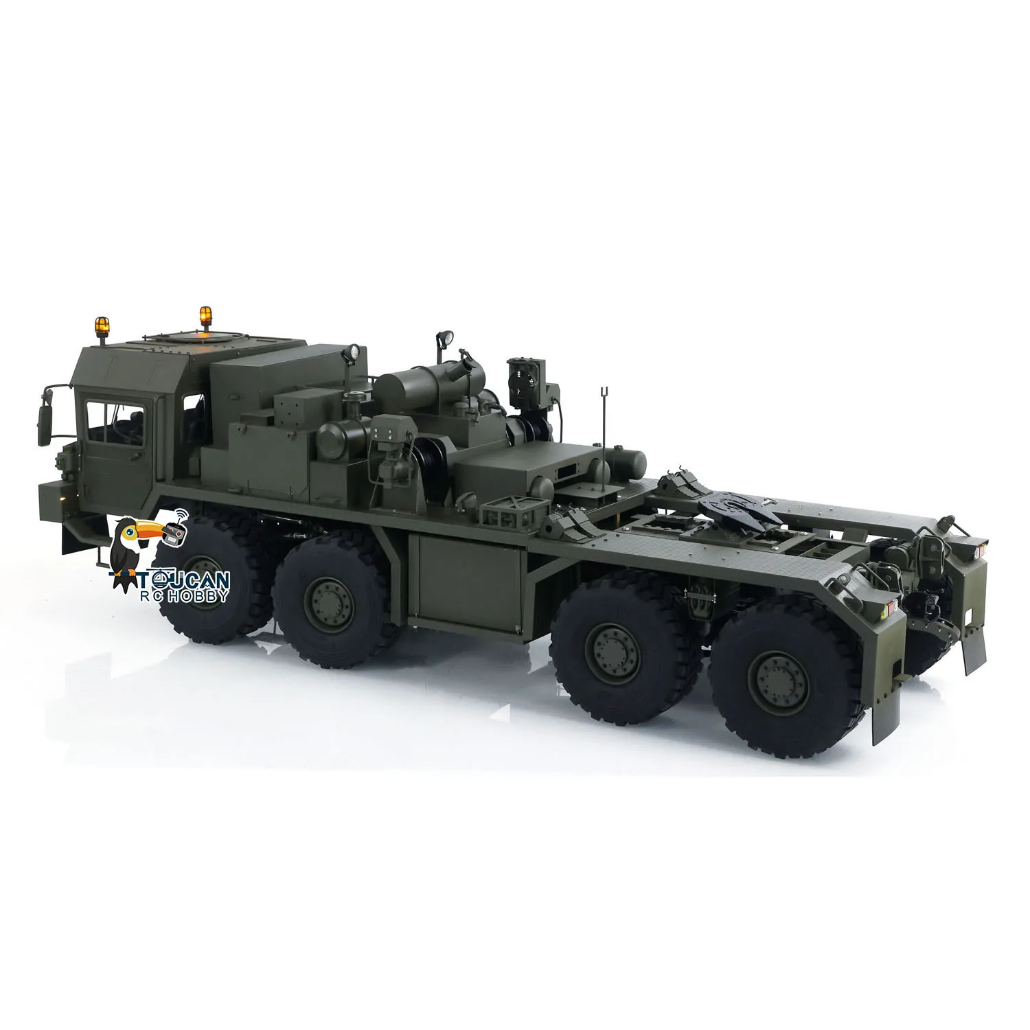 RC 1/14 8x8 Full Metal Tractor Truck SLT56 PL18 Lite Remote Control Military Transport Car 3-speed Transmission Sound Light Toy