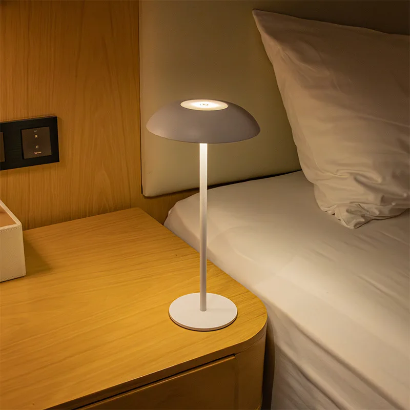 LED Touch Dimming Table Lamp Portable USB Rechargeable Bar KTV Bedroom Beside Desk Lamp Decor Mushroom Night Light