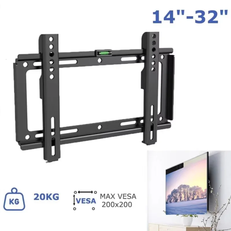 

AA60-TV Wall Mount Bracket 14-32 Inch Screen Universal Fixed Flat Panel Holder For Plasma HDTV LCD LED Monitor