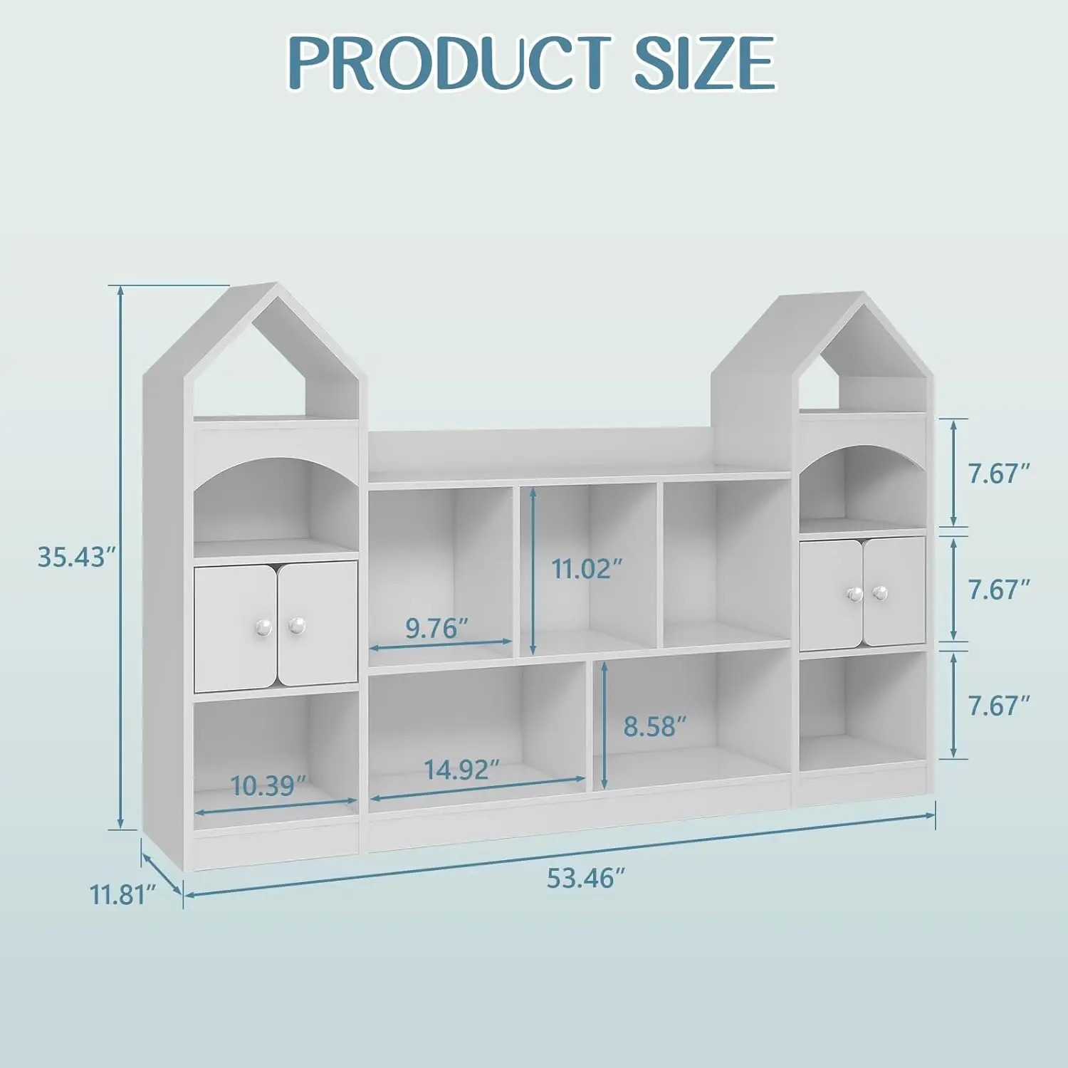 Estantería para niños y gabinete de almacenamiento de juguetes, estantería para niños, forma de castillo, muebles de sala de juegos, estante multiusos para niños pequeños a O