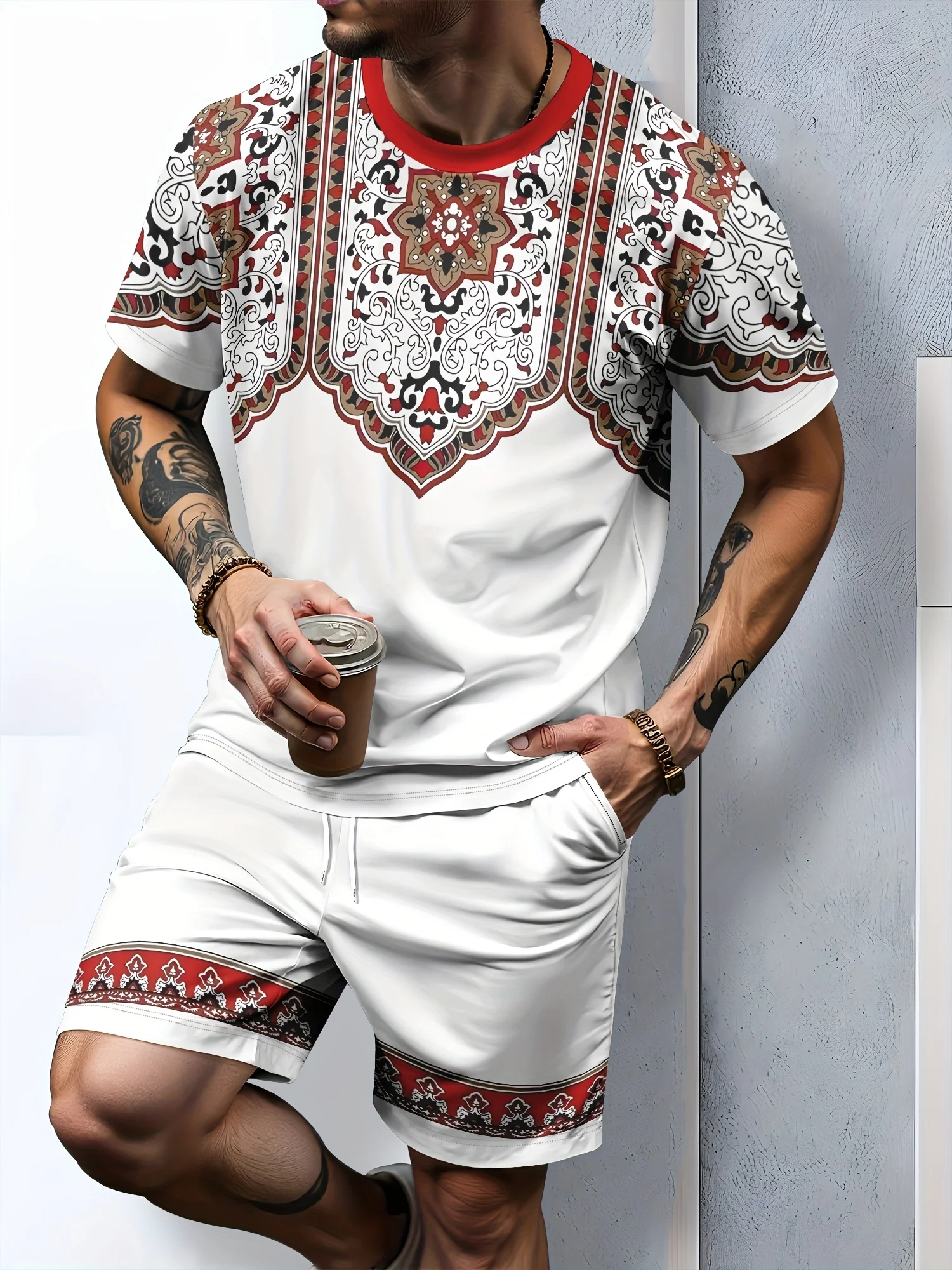 

Casual Summer Men's Shorts With Retro Totem Prints And Ethnic Styles. New Wear In 2025