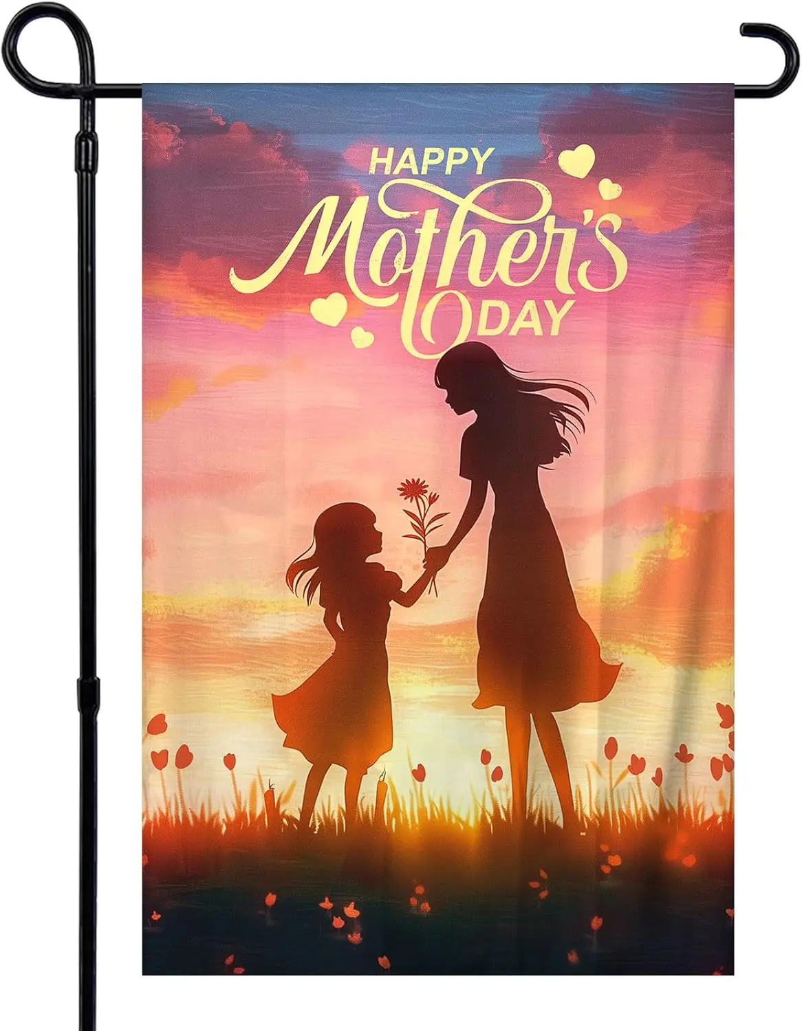 Mothers Day Garden Flag 12x18 inch Double-Sided Happy Mothers Day Yard Banner for Party House Yard Lawn Outdoor Decorations  zzo