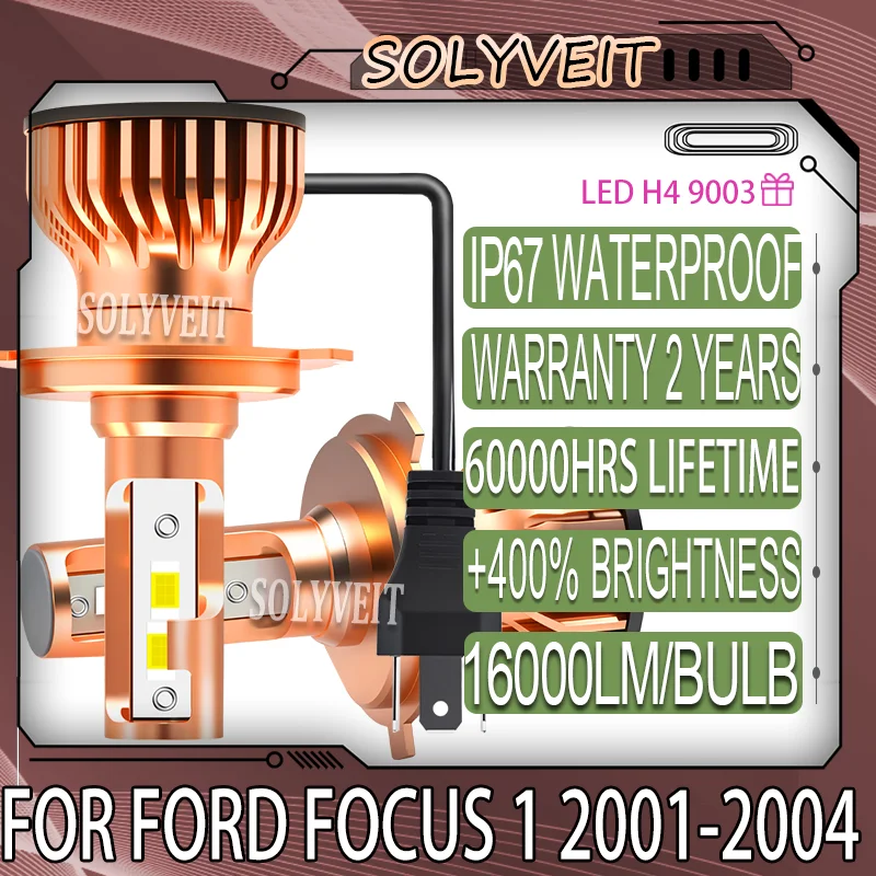 

2 year warranty 16000LM/Bulb Tool-Less Setup Smooth Driving High Low Beam Headlight Bulb For Ford Focus 1 2001 2002 2003 2004