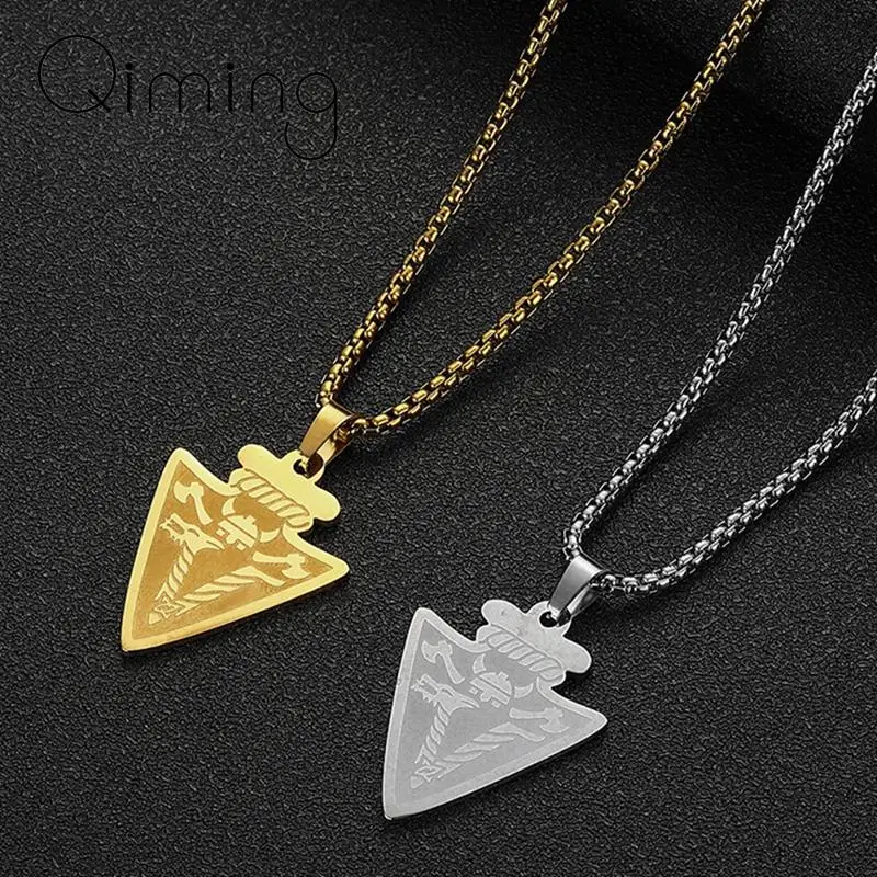 Stainless Steel Arrow Head Viking Men Necklace Ancient Spear Pendant Warrior Viking Necklace Party Gift