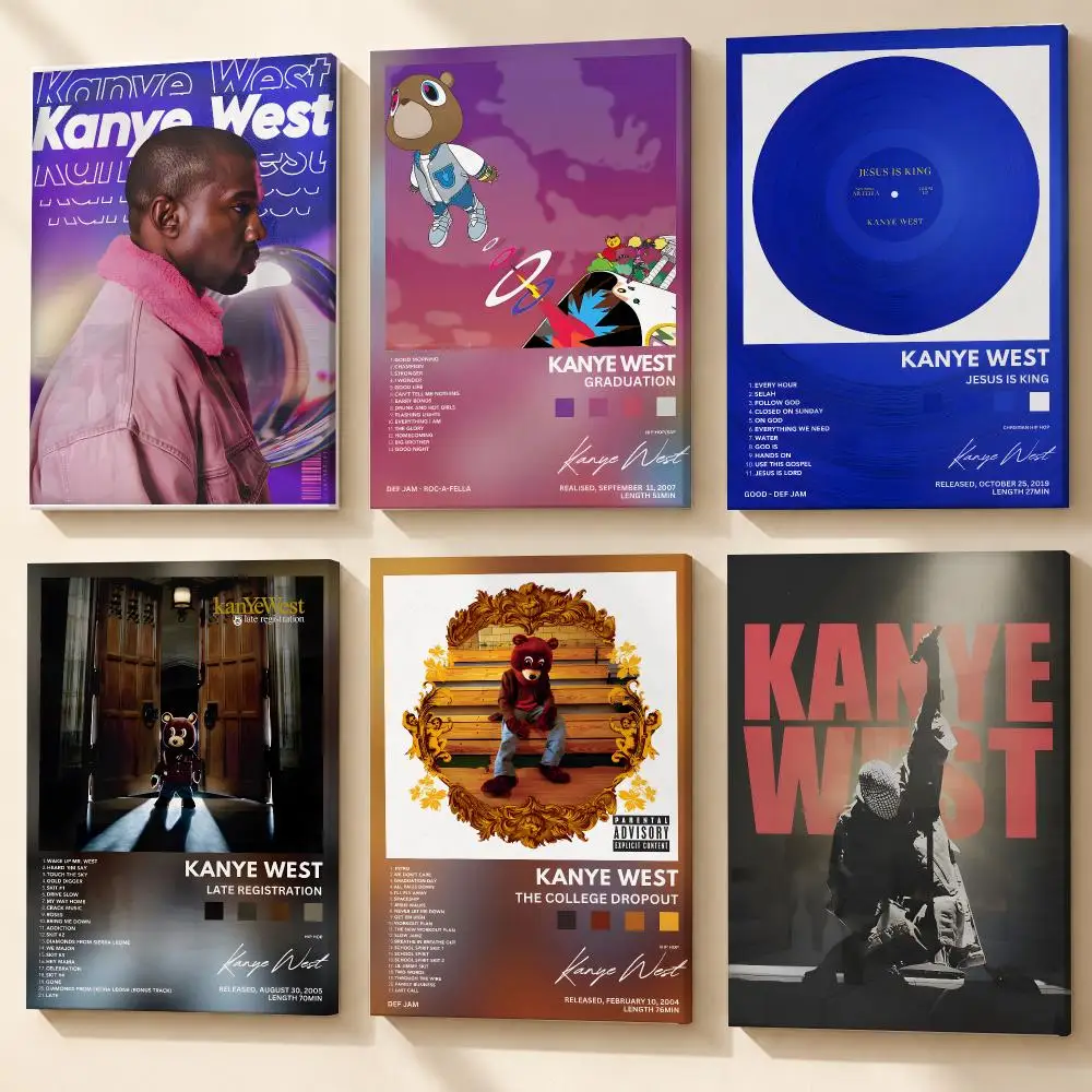 Rapper Singer K-Kanye West Poster Framed Canvas Wall Art Gallery Wrapped Ready To Hang Living Room Bedroom Home Decor