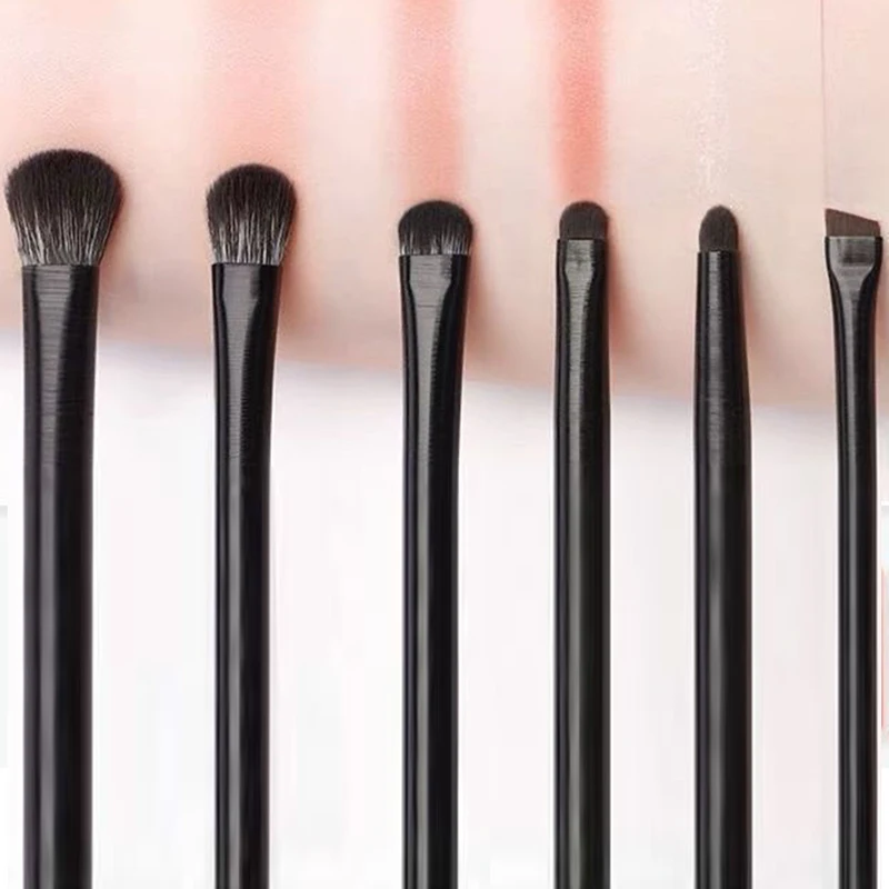 Kit de brochas de maquillaje de ojos, 12 Uds., color negro, sombra de ojos, contorno de cejas, delineador de ojos, pelo de fibra sintética, mango cómodo, regalo para esposa y madre