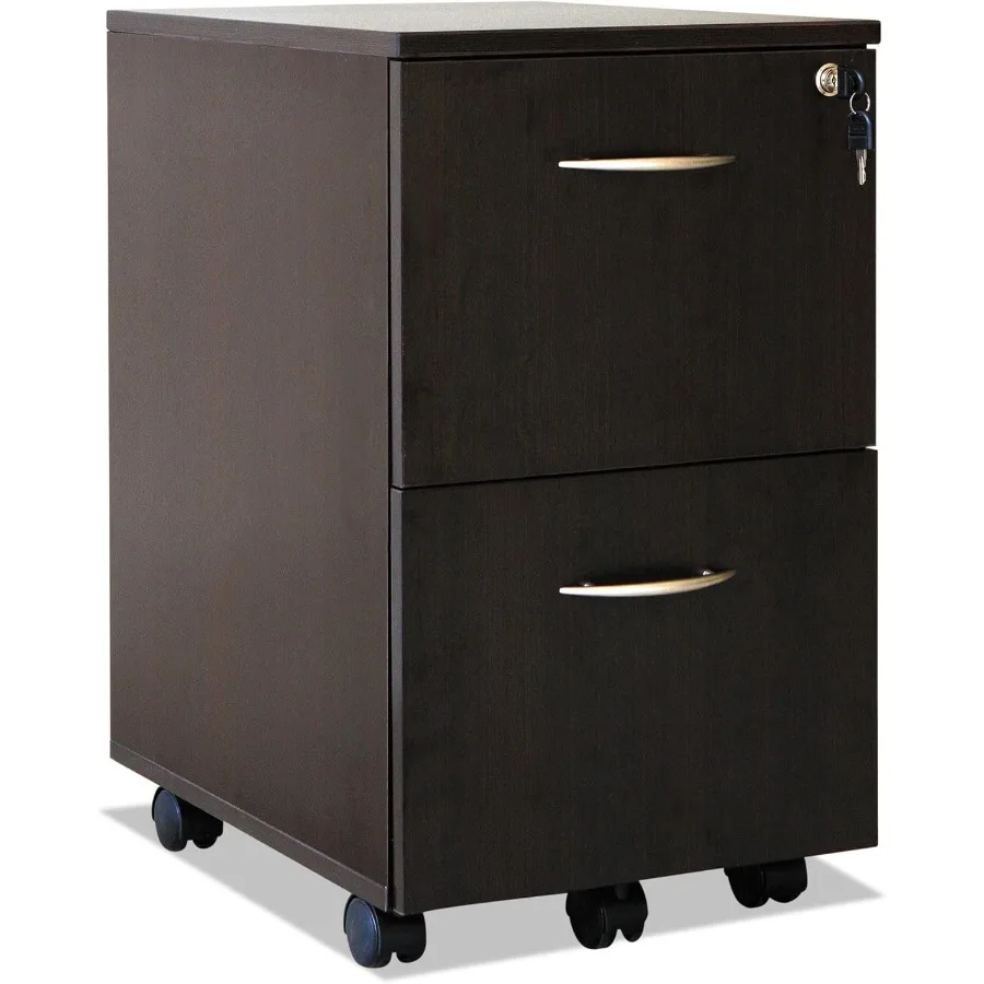 SedinaAG Series Mobile File/File Pedestal 15-3/8w x 20d x 26-5/8h Espresso - Ideal for Office and Home Workspaces Offers Secure