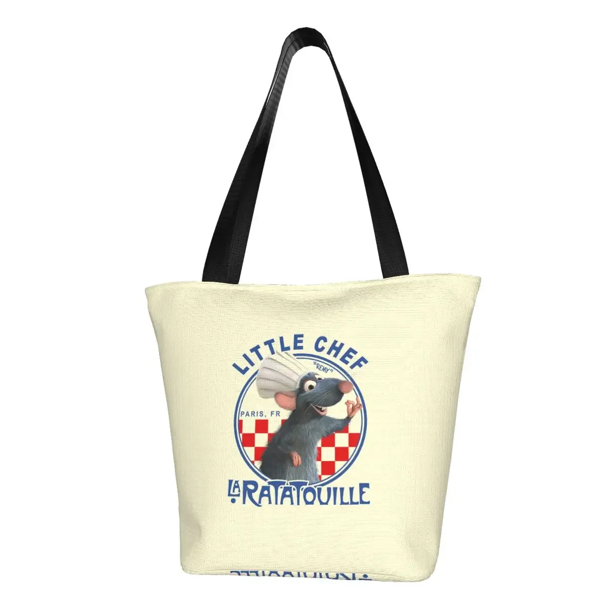 Ratatouille Little Chef Remy Grocery Shopping Tote Bag Women Custom Canvas Shoulder Shopper Bags Large Capacity Handbags