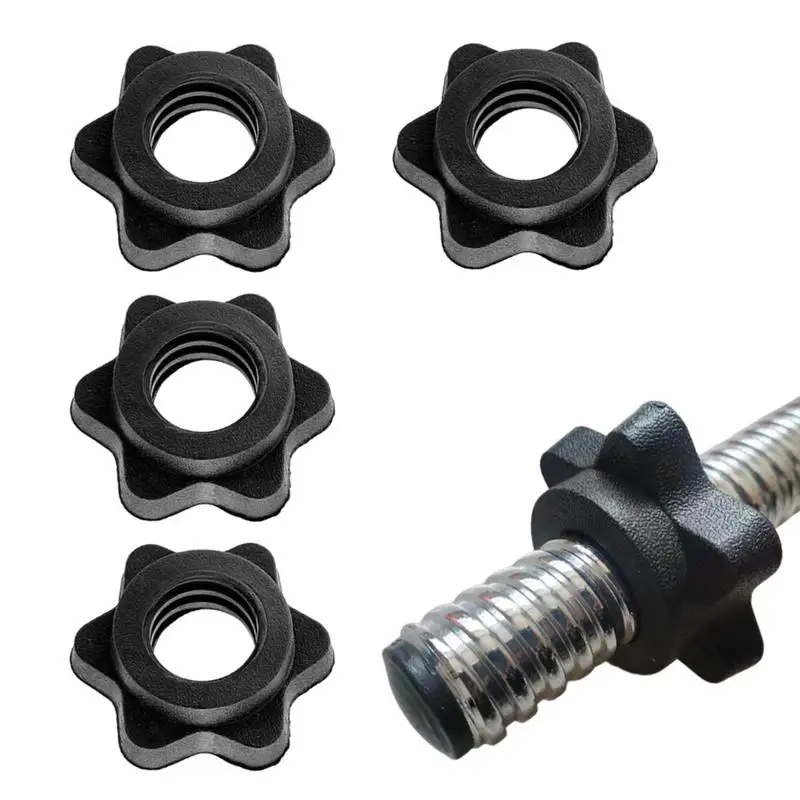 25mm Dumbbell Nut 4pcs Barbell Lock Dumbbell Screw Clamps PVC Hex Nut Dumbbell Collars for Weight Lifting Fitness Training