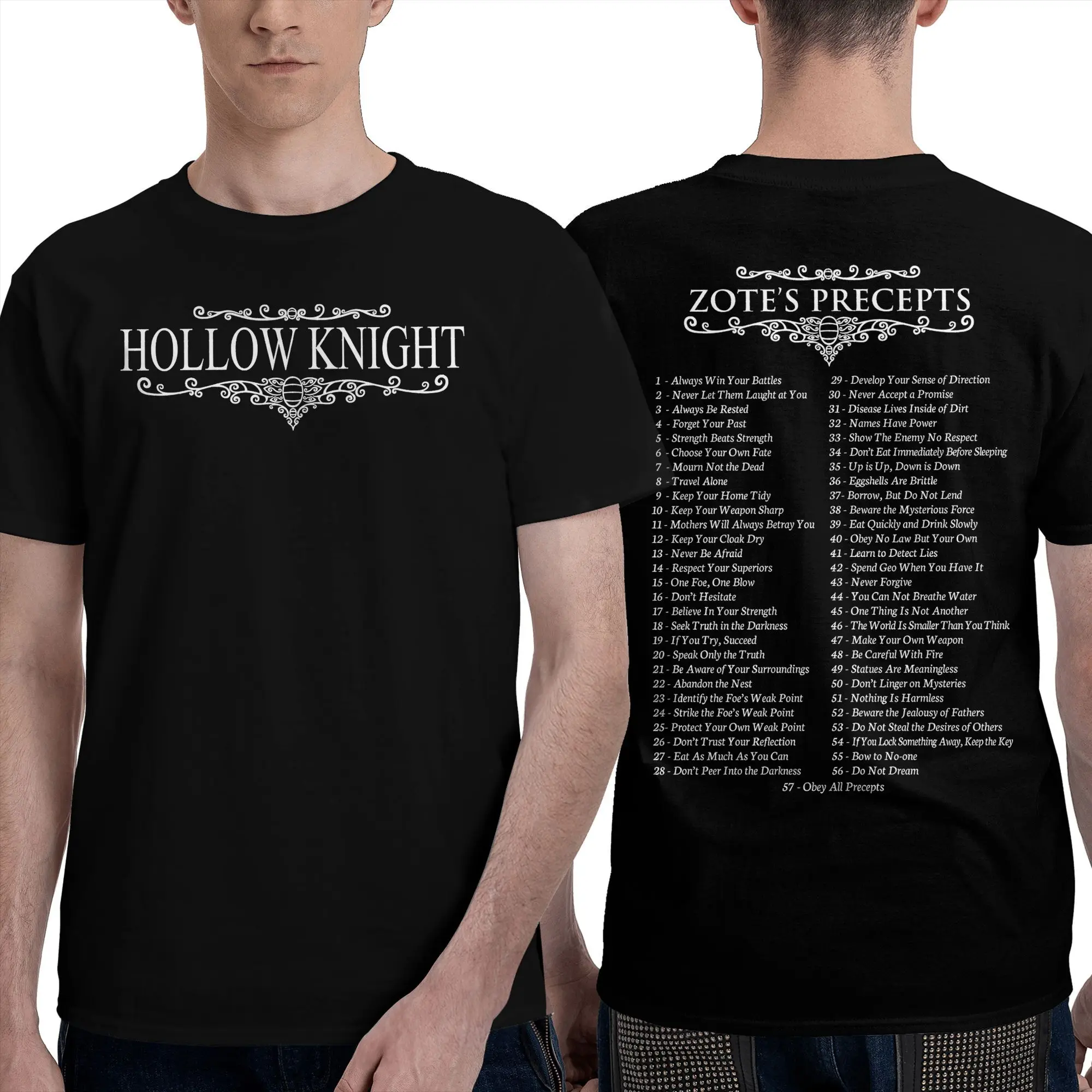 

Zote s Precepts Футболка с видеоиграми Hollow Knight для мужчин Футболка для отдыха Футболки с круглым воротником и короткими рукавами Летняя одежда