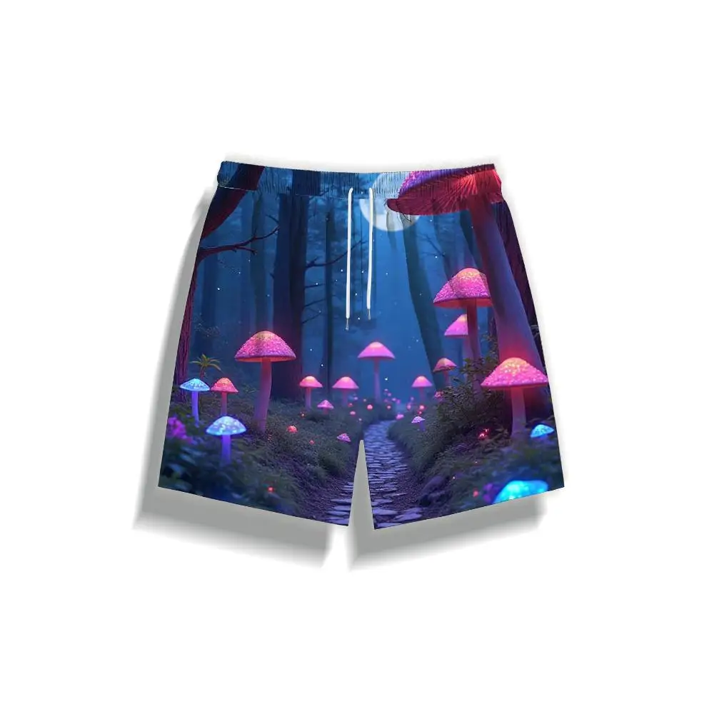 

1pcs Men's Short swim trunks2026 Summer 3D Printed Short sleeve Breathable running Polyester Quick drying y2k clothes Pants