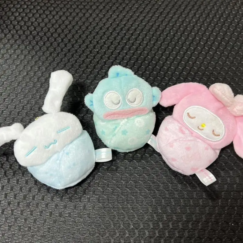 Sanrio Kawaii بلدي ميلودي سينامورول اليابانية الكرتون Hangyodon الطفل كيس النوم الأسماك أفخم اللعب على ظهره قلادة المفاتيح هدية
