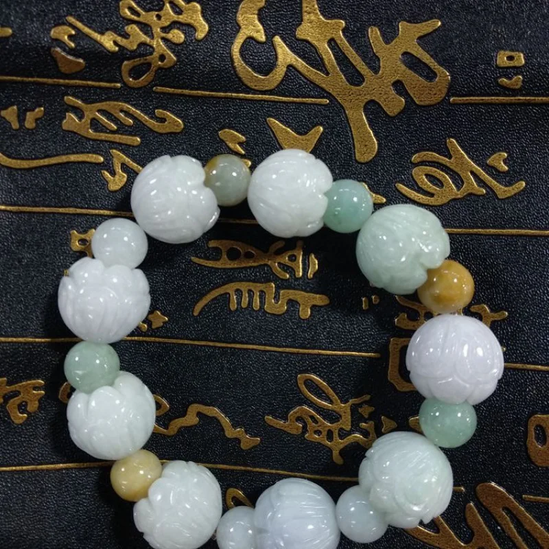 Factory Natural A- Level18mm Men and Women's Prayer Beads Jade Bracelet