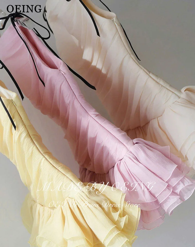 بوينغ بسيط ألف خط أصفر فساتين لحضور الحفلات الموسيقية بلا أكمام الطيات رداء حفلات الأورجانزا فساتين العودة للوطن الصغيرة 2025 مخصص