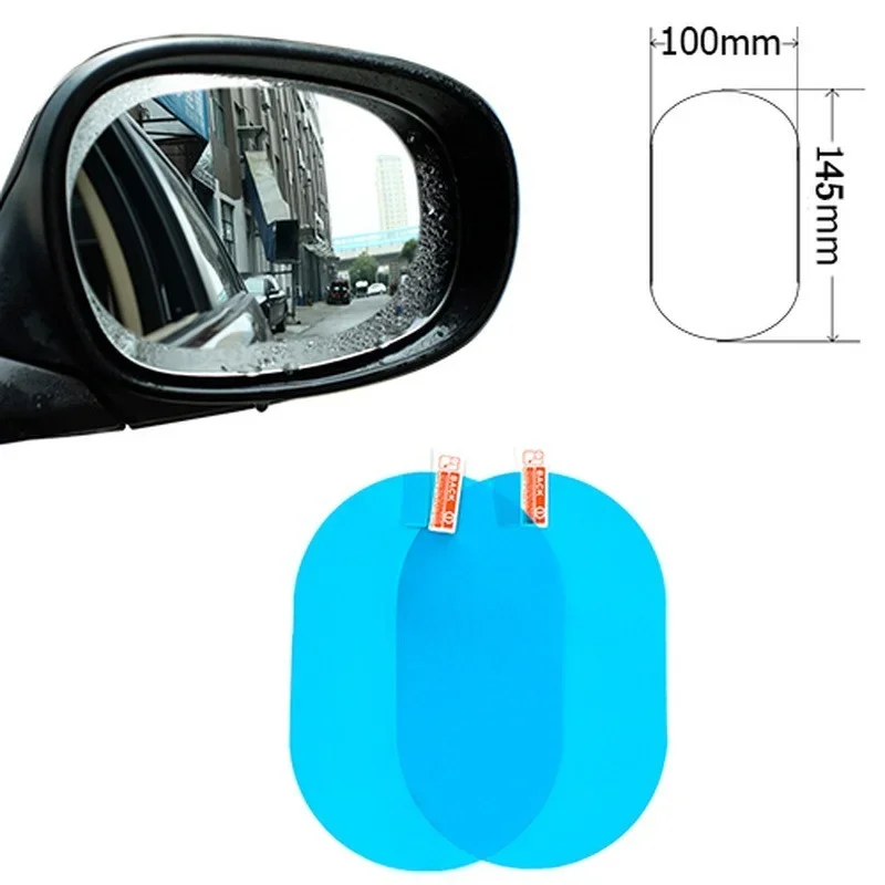 2pcs Car Rearview Mirror Film Sticker Side Window Rainproof Clear Film Anti-Fog Waterproof Protective Films for Car Motorcycle