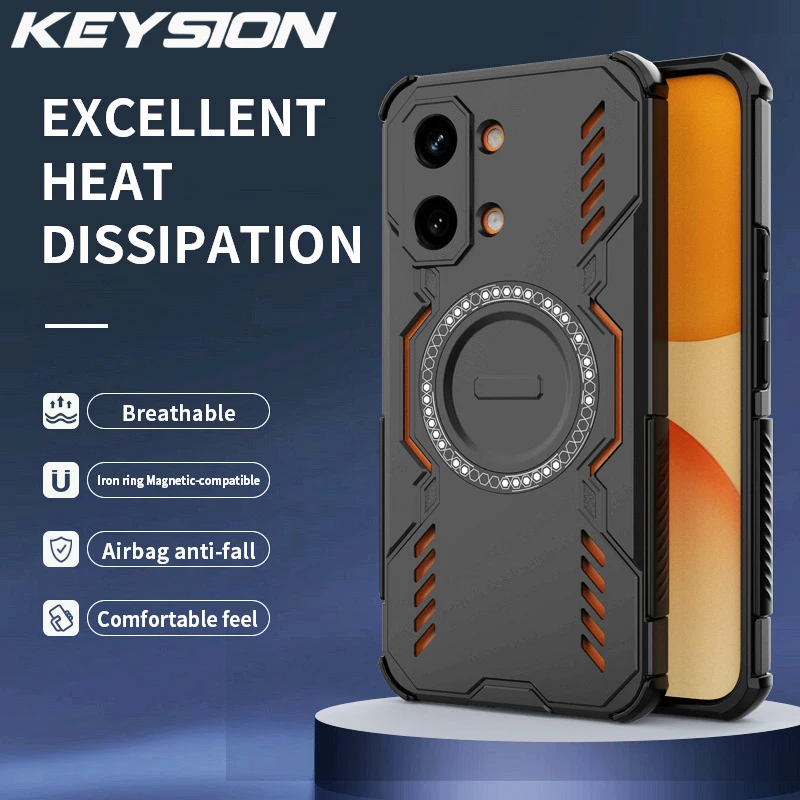

KEYSION Hollow Heat Dissipation Case for Xiaomi POCO X8 Pro Max TPU+PC Magnetic Cooling Shockproof Phone Cover for POCO X8 Pro