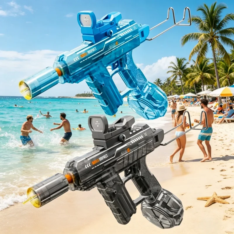Simulierte Elektrische Wasserpistolen für Kinder Leistungsstarke Automatische Wasserspritzpistolen mit Dauerfeuer Sommer-Outdoor-Spielzeug für Kinder
