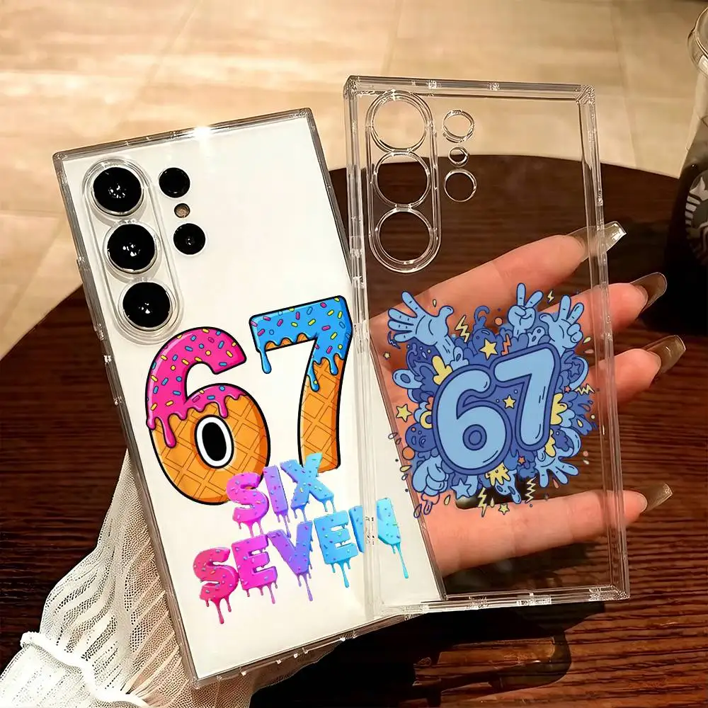 Memes Of 67 Six-seven(2) Phone Case For Samsung S25,S24,S21,S22,S23,S20,Ultra,Plus,lite,fe,5G Transparent Cover