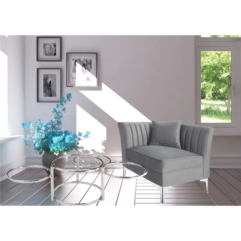 

Modern Nesting Coffee Table With Clear Glass and Chrome