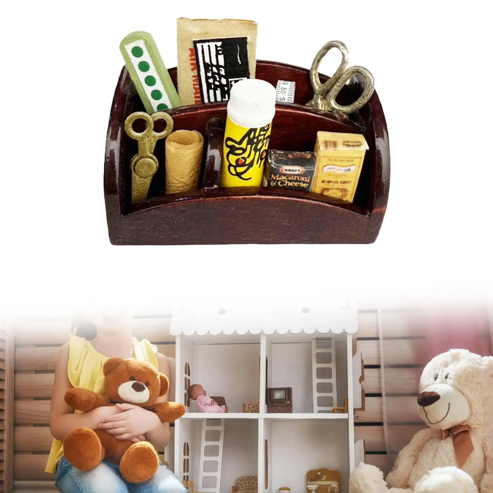 1/12 Miniature Tool Box Sundries Organizer Double Layer Storage