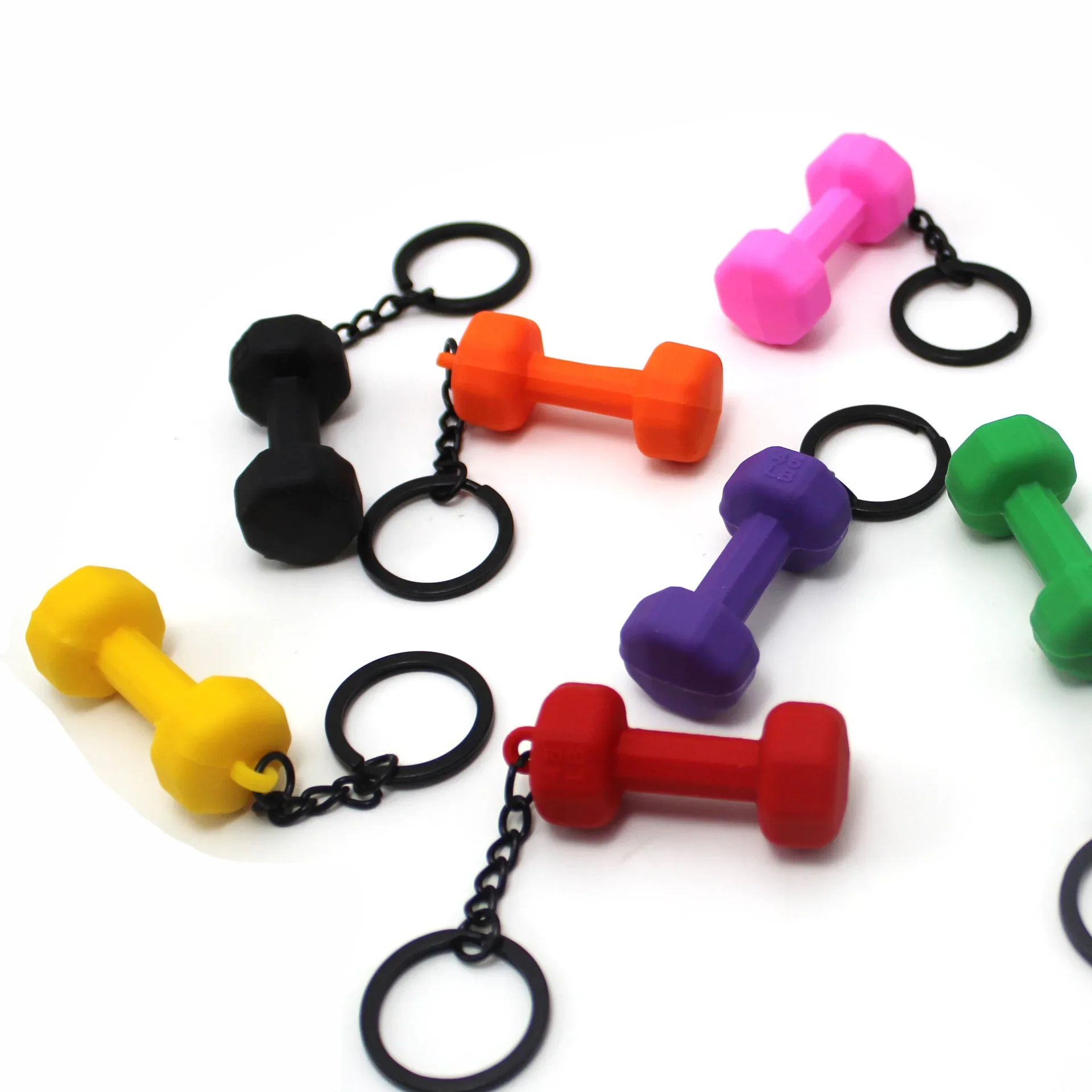 3D PVC dumbbell keychain for women key ring creative sports keychain key holder portachiavi llaveros hombre bag charm