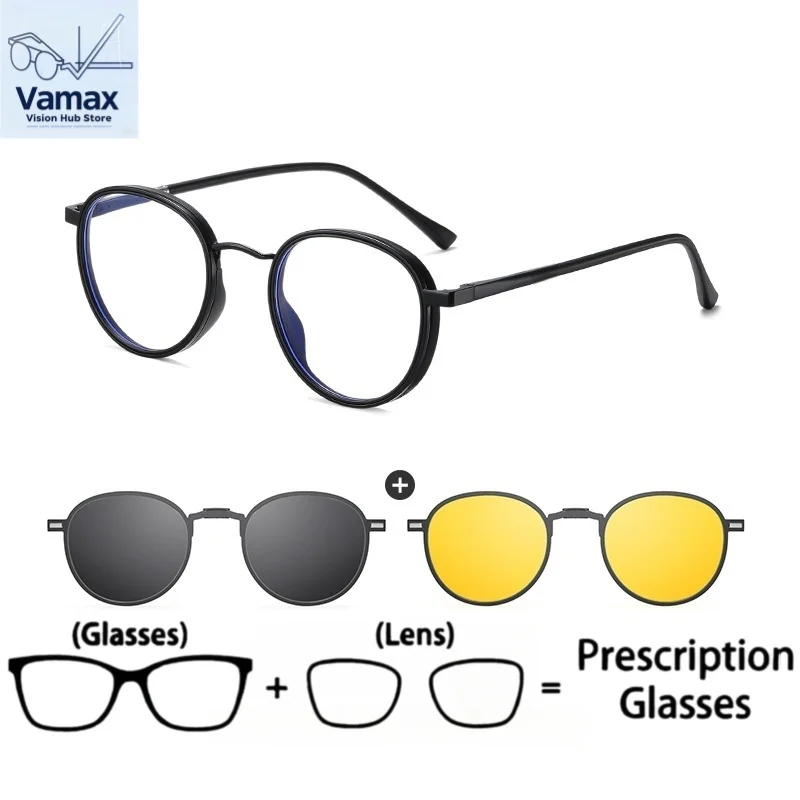 

VAMAX Men's 1.1 Polarized Sunglasses Foldable Magnetic Clip On Prescription Eyewear