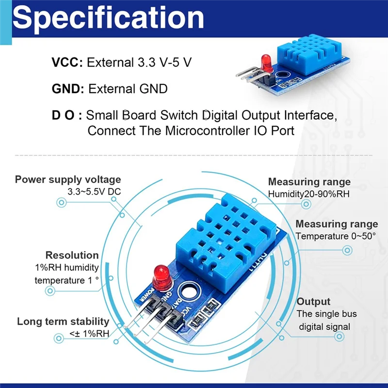 SQPP-Цифровой датчик влажности Датчик температуры и влажности Модуль датчика влажности DHT11