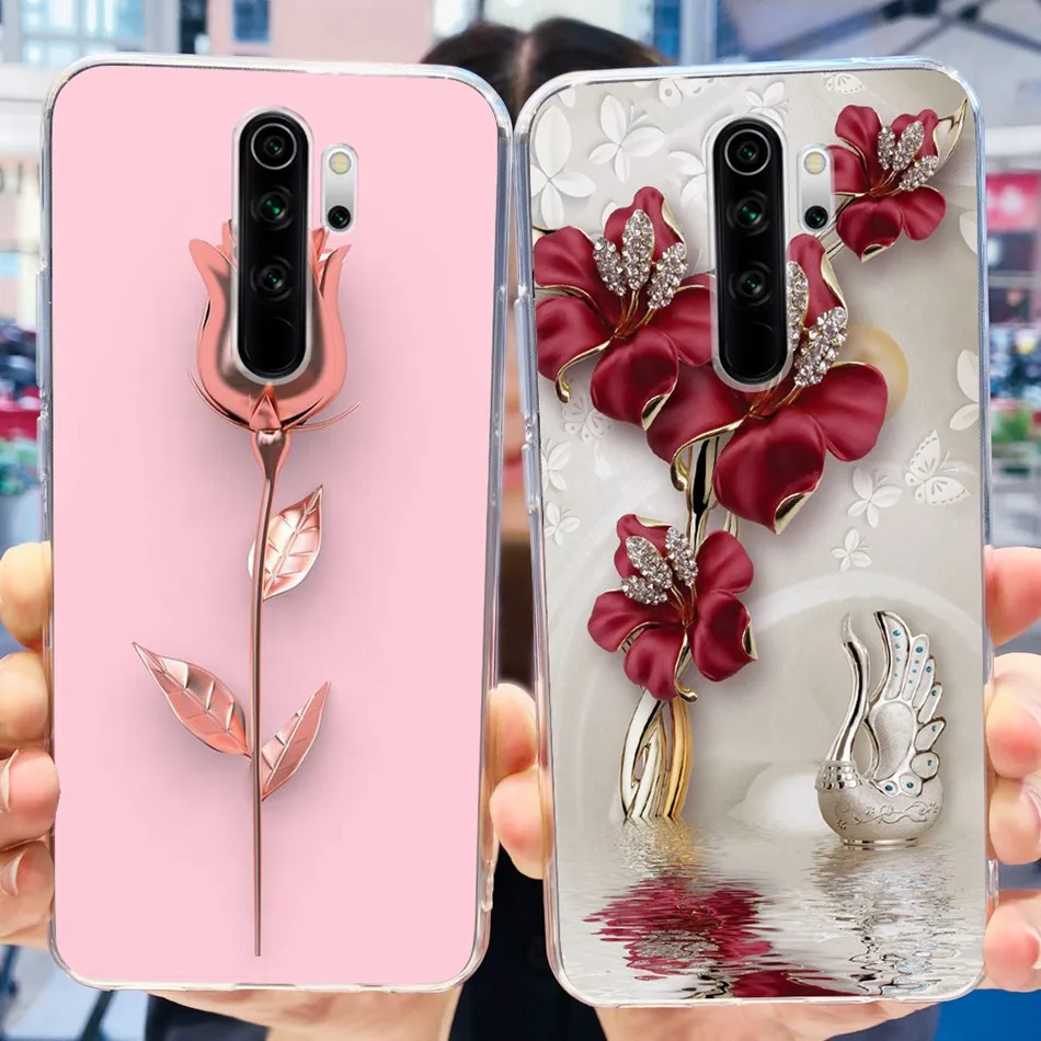 For Xiaomi Redmi Note 8 Pro Case Redmi Note 8Pro Elegant Printing Soft Silicone Clear TPU Slim Phone Back Cover