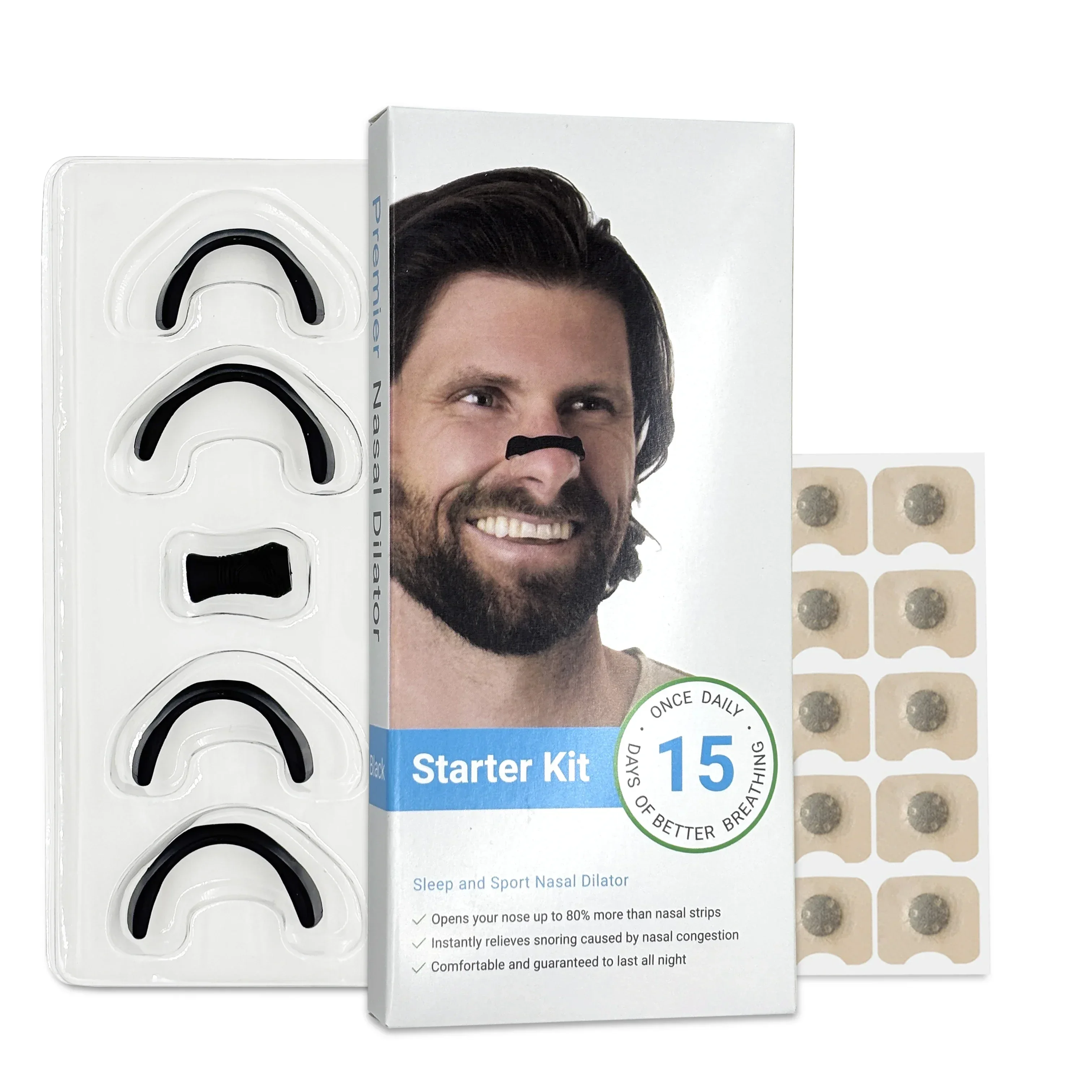 

15Pairs Magnetic Nasal Breathing Dilators Kits Sport Nasal Dilator Boost Oxygen Intake,Breathing Refill Nose Clip