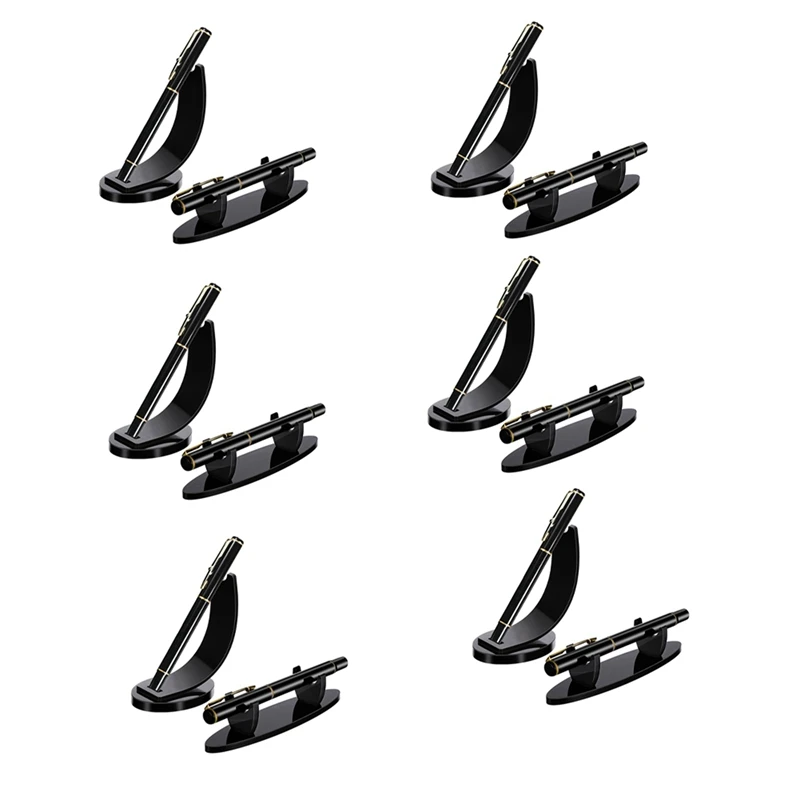 12 ชิ้นผู้ถือปากกาอะคริลิคขาตั้งจอแสดงผลดินสอผู้ถือจอแสดงผล Fountain ปากกาปากกาลูกลื่น Display Rack (สีดํา)