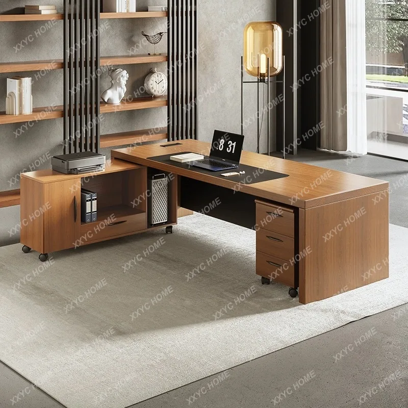 LXsolid wood boss table simple modern office furniture general manager desk