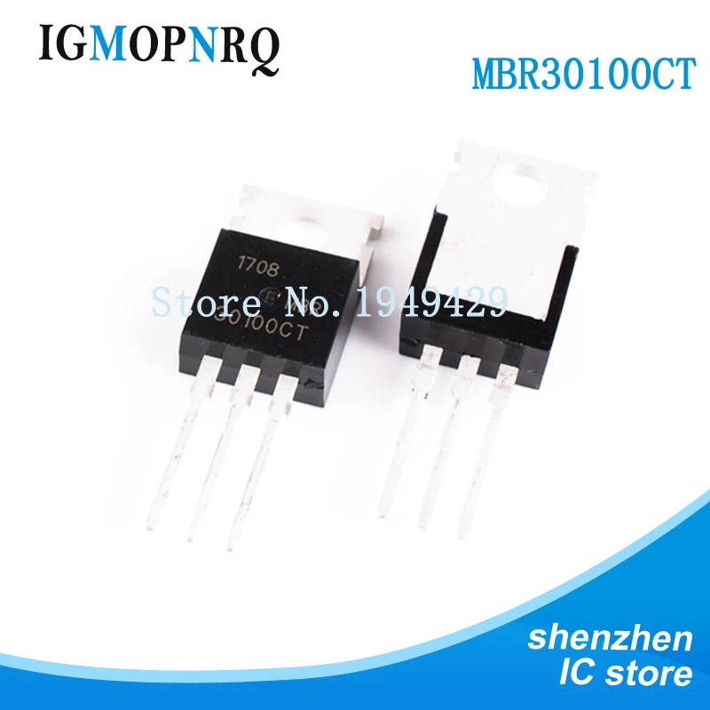 10pcs/lot MBR30100CT MBR30100 Schottky diode 30A 100V TO-220  authentic