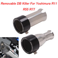 For Original Yoshimura R11 R55 R77 Exhaust Pipe Catalyst Escape Moto Silencer Silenciador Muffler Plug 49mm Removable DB Killer