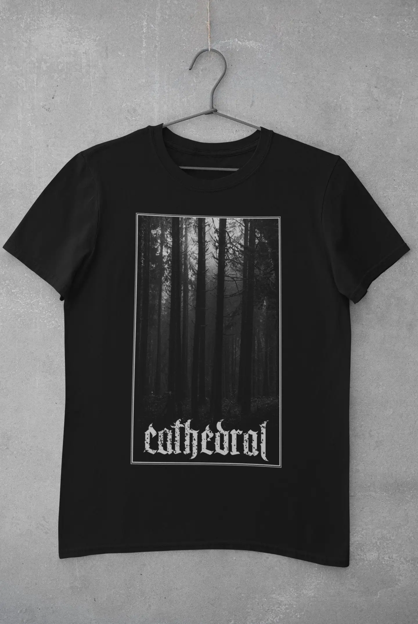 Dark Occult Forest T Shirt Wiccan Pagan Cult Unisex Black Natural Cathedral Alternative Goblincore Goth Clothing