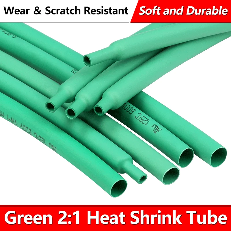 Tubo Termocontraíble Verde De 1 A 10 Metros, Relación De Contracción 2:1, Diámetro De 0.6 A 80 Mm, Protector De Cables Aislados, Conector, Funda Protectora, Envoltura Para Cables Diy — -35%, $0.33 Coupon, from $0.62 – 35% descuento – €0.62
