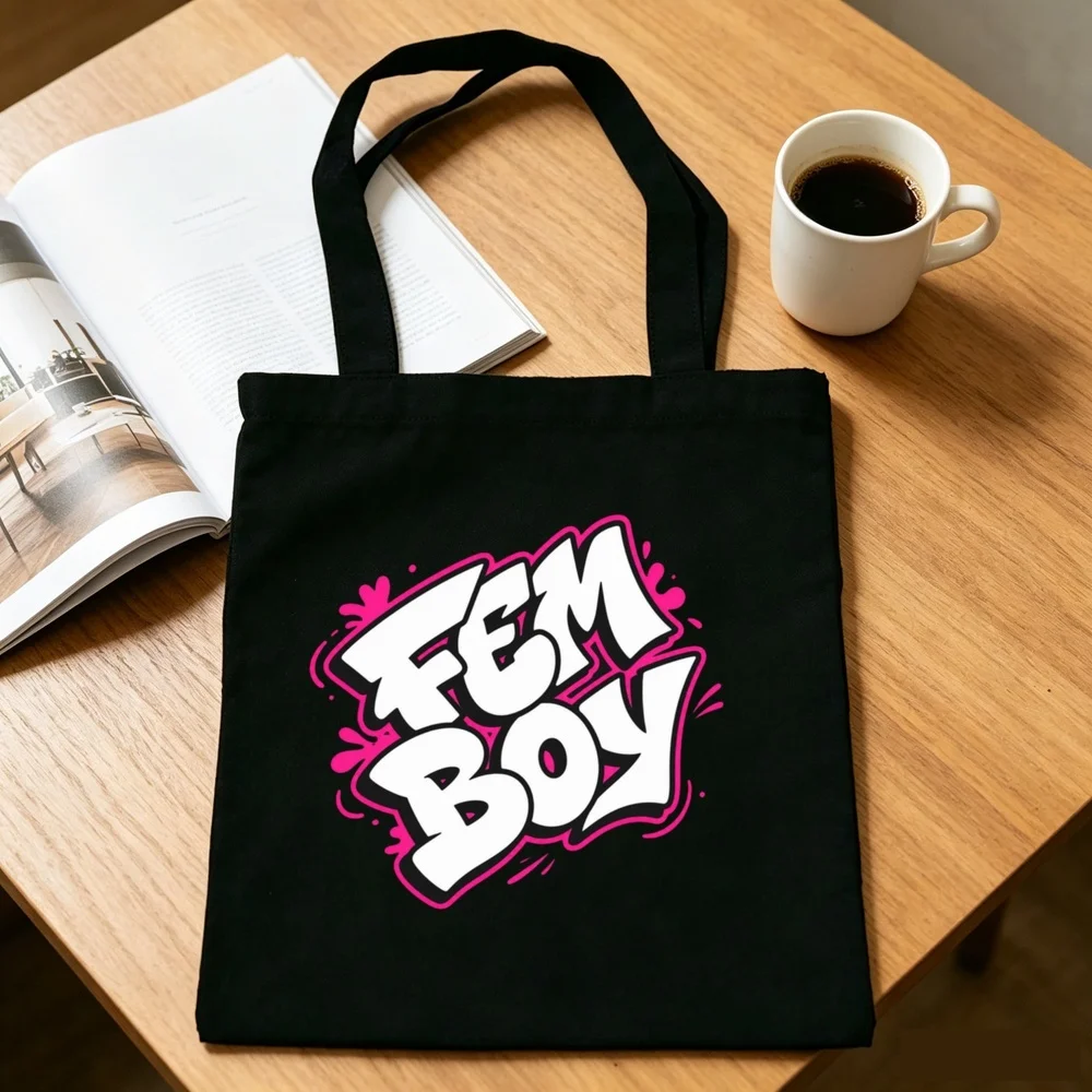Femboy tote bag y2k shoulder  shopper canvas  woman