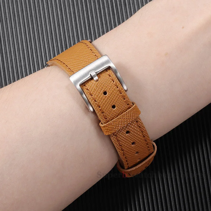 18 مللي متر 20 مللي متر 22 مللي متر خمر مخيط الجلود حزام ساعة اليد قسط الصف الإفراج السريع سافيانو الجلود الساعات للرجال النساء