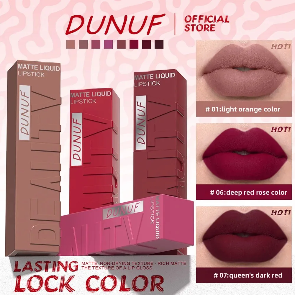 Fluwelen Matte Lippenstift 8 Stuks Waterdichte Langdurige Hydraterende Lip Glazuur Smudge Proof Non Transfer Lip Kleur Set