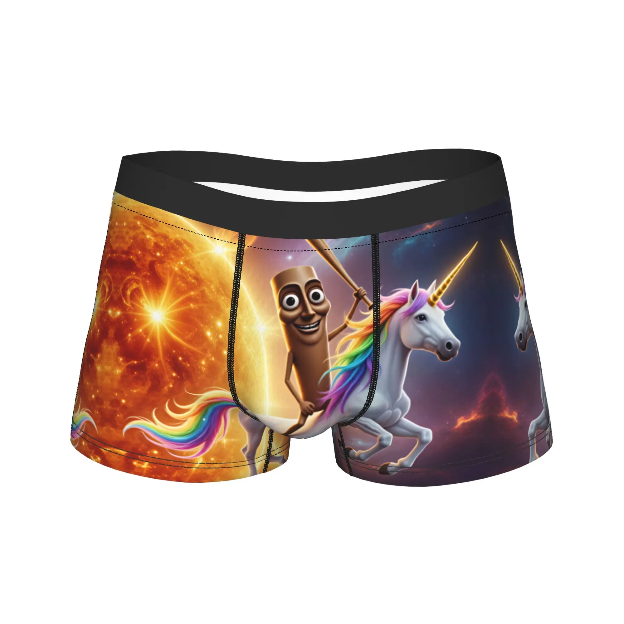 Tung Tung Sahur Unicorn Space Meme Underwear  Classic Underpants Customs Shorts Briefs For Men 3D Pouch Large Size Boxer Shorts