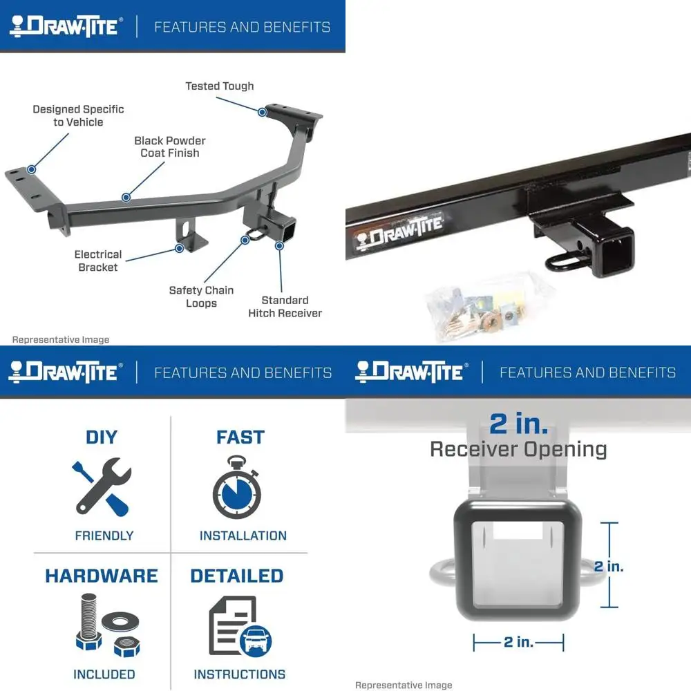

75236 Class 3 Trailer Hitch, 2 Inch Receiver, Black, Compatible with 2005-2015 Toyota Tacoma