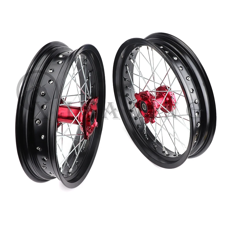 1 Set Motorcycle 17 Inch front and rear 3.00x17 & 3.50x17 36 holes Supermoto Aluminum alloy Wheel Rim Hub 3.00*17\