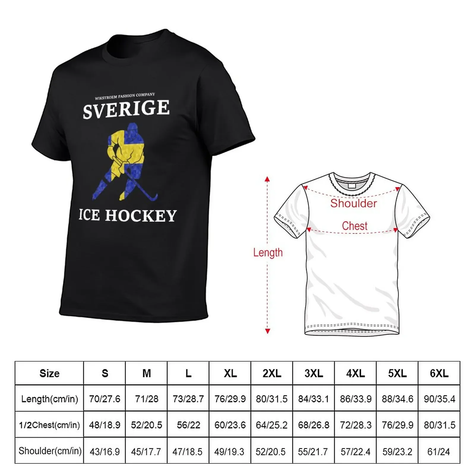 Wikstroem Sweden Sverige Sport Ice Hockey Flag T-Shirt plain customs T-shirts for men cotton